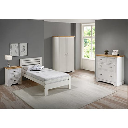 Talox Wooden Wardrobe With 2 Doors In White And Oak