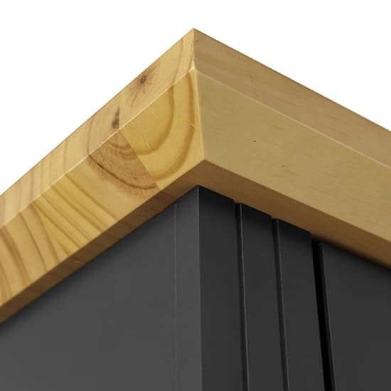 Talox Wooden Wardrobe With 3 Doors In Grey And Oak