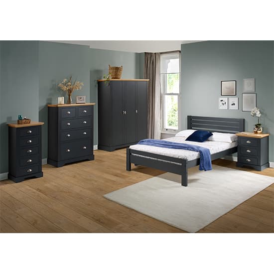 Talox Wooden Wardrobe With 3 Doors In Grey And Oak