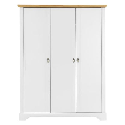 Talox Wooden Wardrobe With 3 Doors In White And Oak