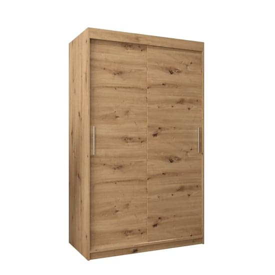 Tavira Wooden Wardrobe Sliding 2 Doors 120cm In Artisan Oak
