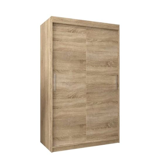 Tavira Wooden Wardrobe Sliding 2 Doors 120cm In Sonoma Oak