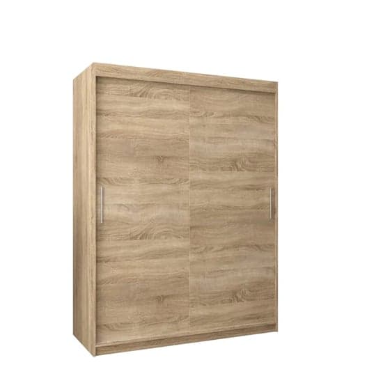 Tavira 150cm 2 Door Sliding Wooden Wardrobe | Sonoma Oak | Warm & Inviting | Furco