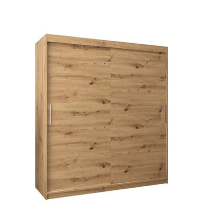 Tavira Wooden Wardrobe Sliding 2 Doors 180cm In Artisan Oak