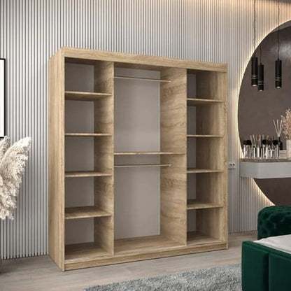 Tavira Wooden Wardrobe Sliding 2 Doors 180cm In Sonoma Oak