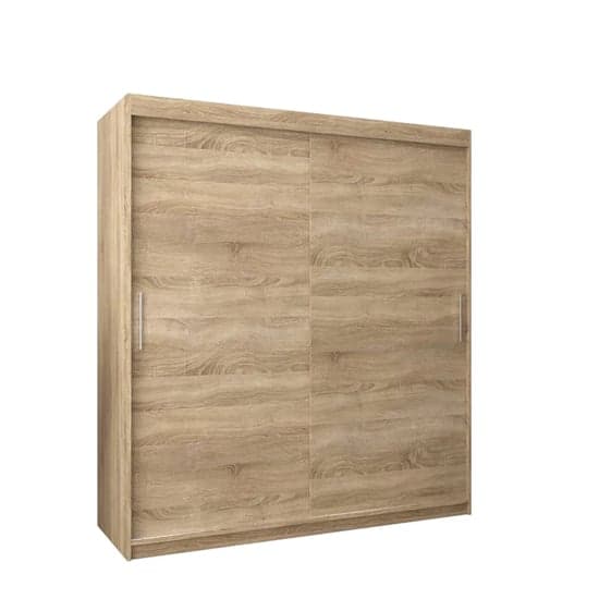 Tavira Wooden Wardrobe Sliding 2 Doors 180cm In Sonoma Oak