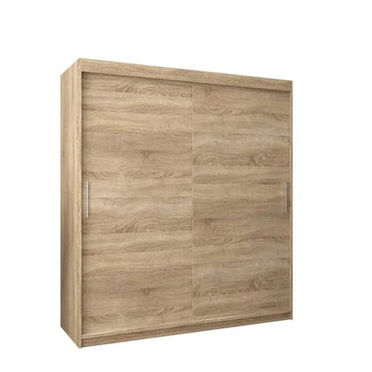 Tavira Wooden Wardrobe Sliding 2 Doors 180cm In Sonoma Oak