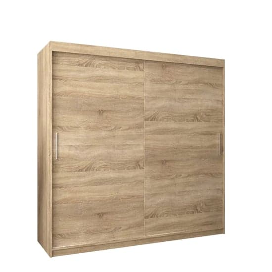 Tavira Wooden Wardrobe Sliding 2 Doors 200cm In Sonoma Oak