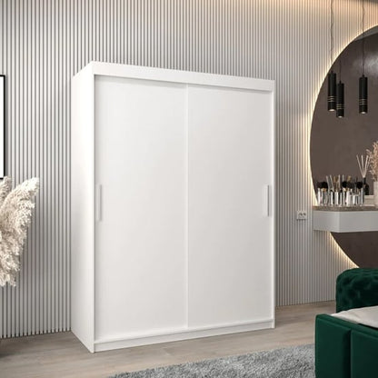 Tavira Wooden Wardrobe Sliding 2 Doors 150cm In White