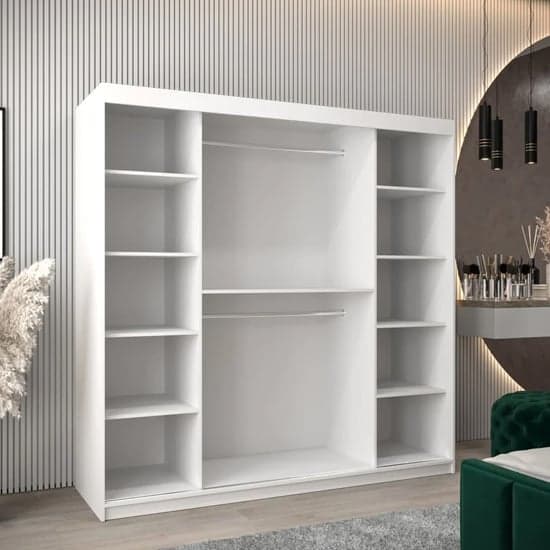 Tavira Wooden Wardrobe Sliding 2 Doors 200cm In White
