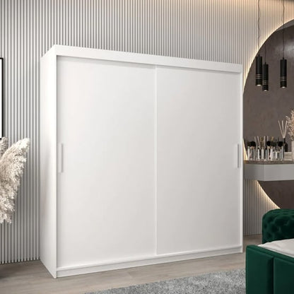 Tavira Wooden Wardrobe Sliding 2 Doors 200cm In White