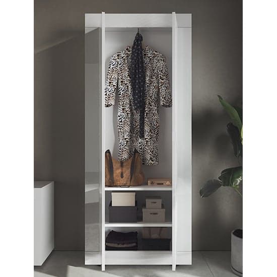 Taylor Italian High Gloss Wardrobe With 2 Doors In White