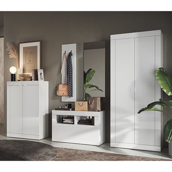 Taylor Italian High Gloss Wardrobe With 2 Doors In White