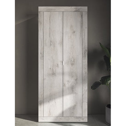 Taylor Italian Wooden Wardrobe With 2 Doors In White Oak Pinie