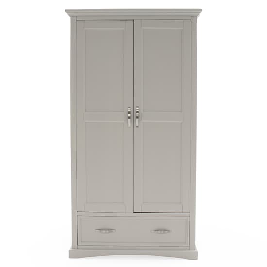 Ternary Wooden Wardrobe With 2 Doors In Grey