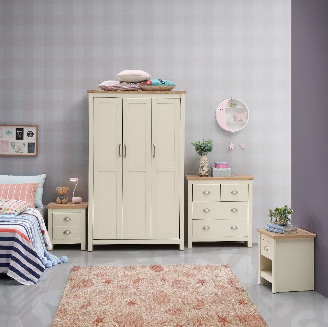 Lisbon Cream 3 Door Wardrobe