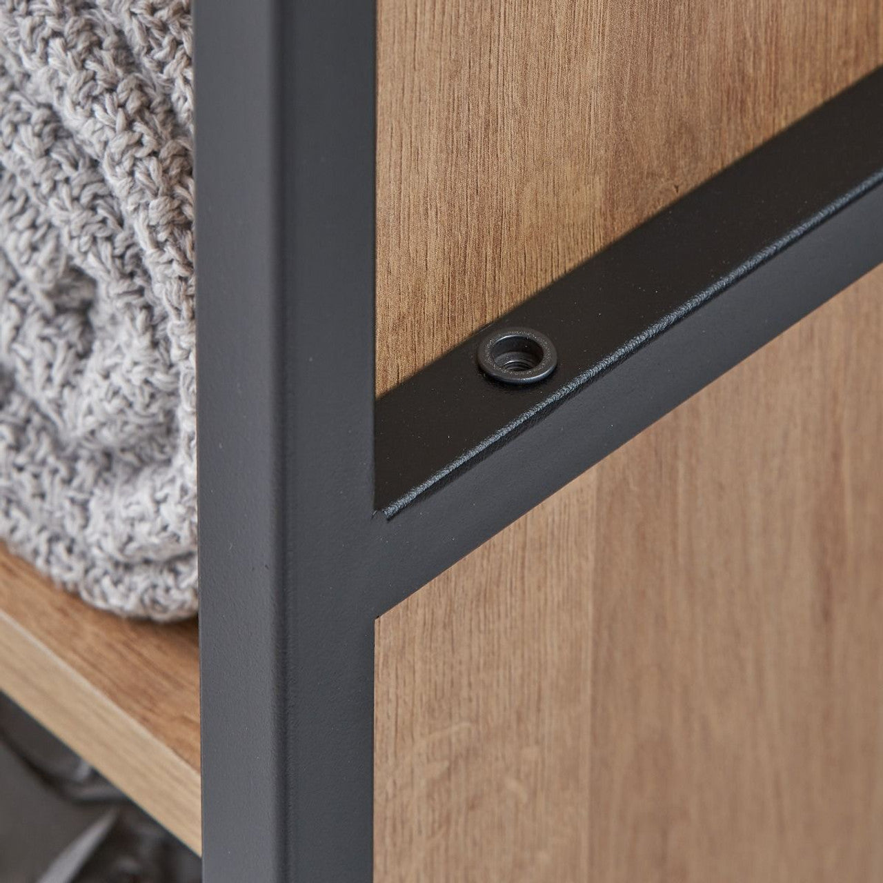 Claire Large Open Riviera Oak Finish Wardrobe with 8 Shelves