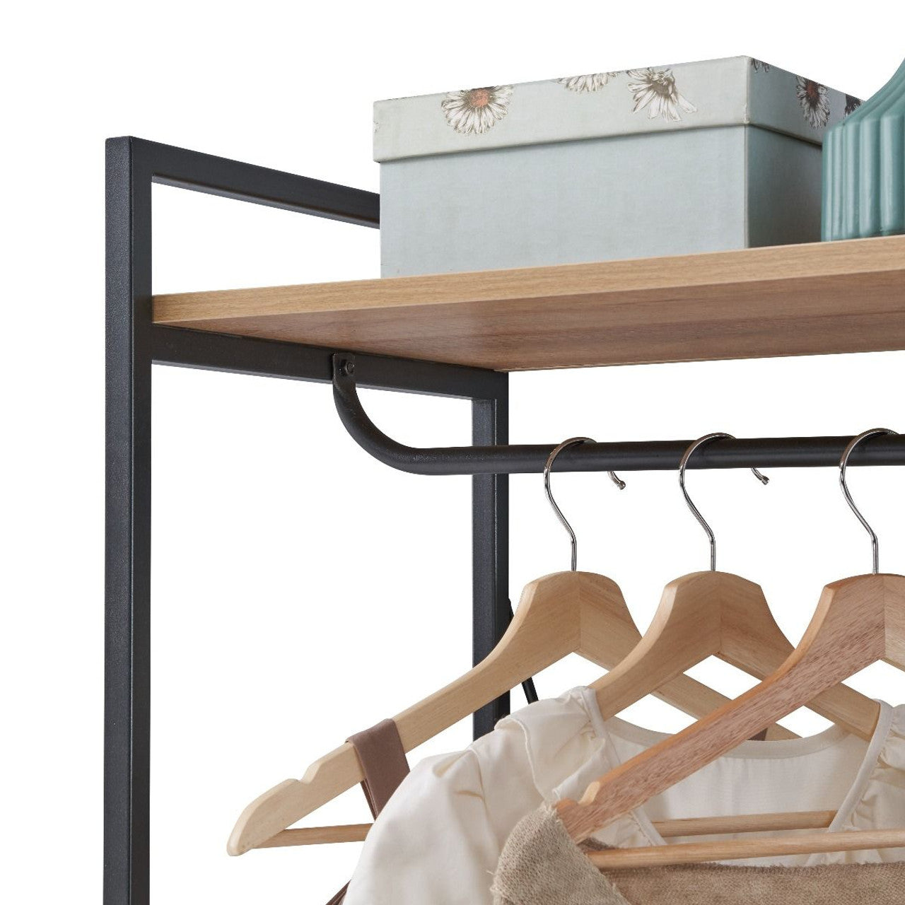 Claire Riviera Oak Finish Open Wardrobe with 4 Shelves