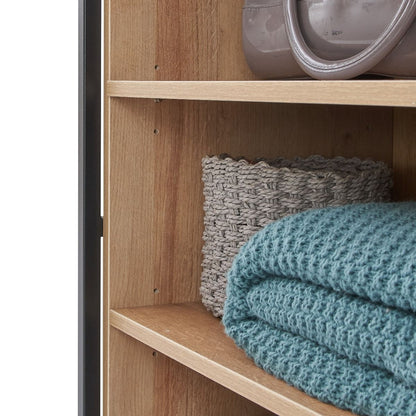 Claire Riviera Oak Finish Open Wardrobe with 5 Shelves