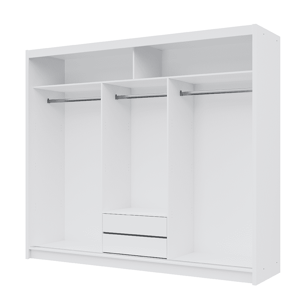 Trafford White Mirrored 3 Door Sliding Wardrobe | 250cm | Sleek & Modern | Furco
