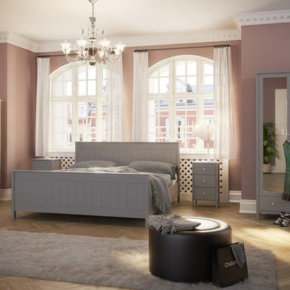 Trams Mirrored Wardrobe 1 Door In Folkestone Grey