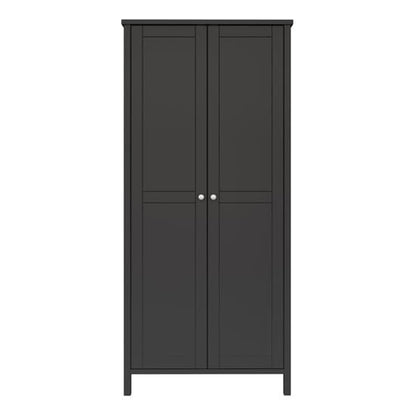 Trams Wooden Wardrobe With 2 Doors In Black