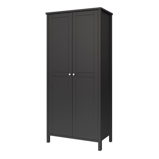 Trams Wooden Wardrobe With 2 Doors In Black