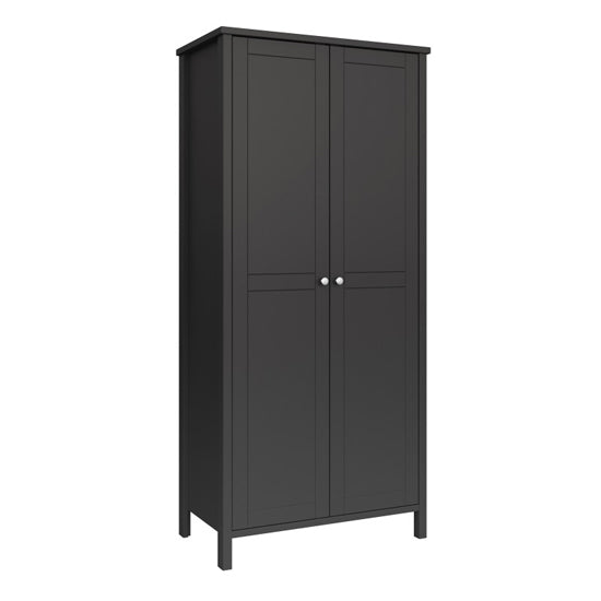 Trams Wooden Wardrobe With 2 Doors In Black