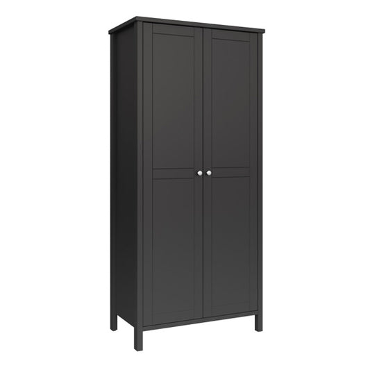 Trams Wooden Wardrobe With 2 Doors In Black