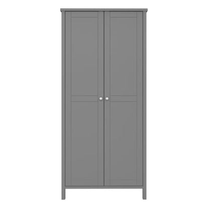 Trams Wooden Wardrobe With 2 Doors In Grey