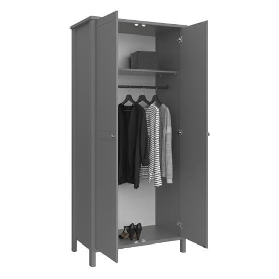 Trams Wooden Wardrobe With 2 Doors In Grey