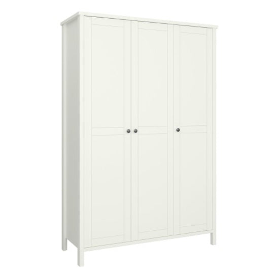Trams Wooden Wardrobe With 3 Doors In Off White
