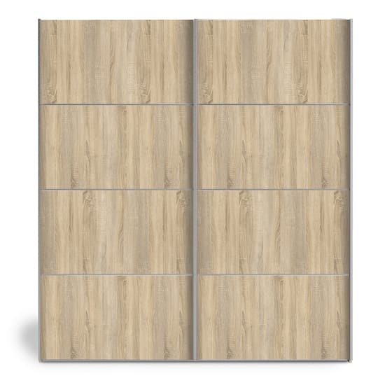 Trek Wooden Sliding Doors Wardrobe In Oak With 2 Shelves