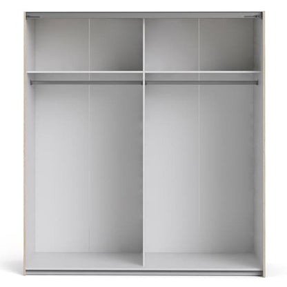 Trek Wooden Sliding Doors Wardrobe In Oak With 2 Shelves