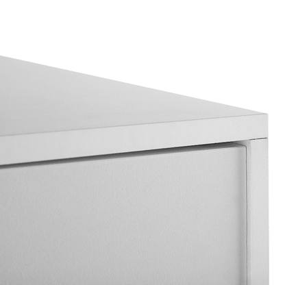 Wardrobe White Particle Board Minimalistic Hinged Doors 2 Drawers Clothes Rail Shelf Bedroom Storage 