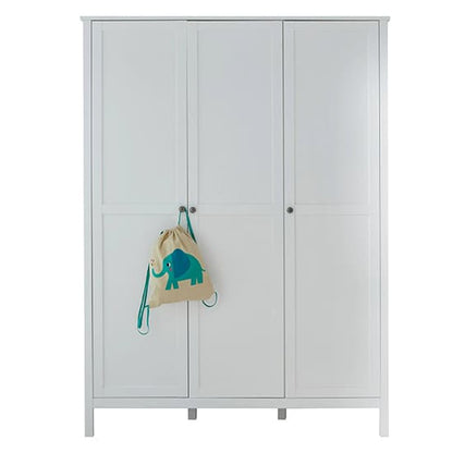 Valdo Kids Room Large Wooden Wardrobe In White