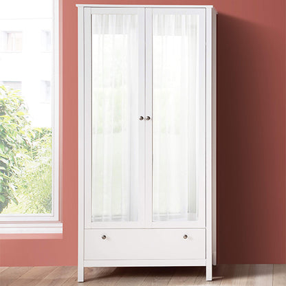 Valdo Mirrored 2 Doors Wooden Wardrobe In White