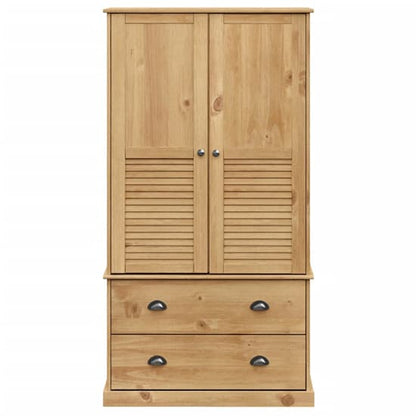 Vega Pinewood Wardrobe With 2 Doors 2 Drawers In Brown