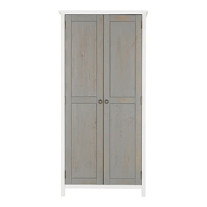Verox Wooden Wardrobe With 2 Doors In White And Grey