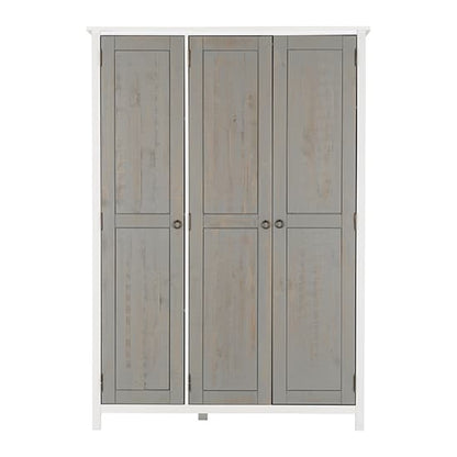 Verox Wooden Wardrobe With 3 Doors In White And Grey