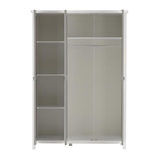 Verox Wooden Wardrobe With 3 Doors In White And Grey