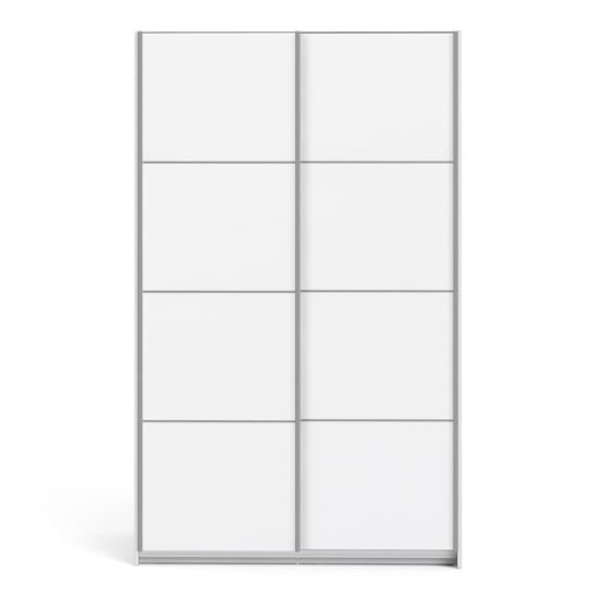 Vrok Sliding Wardrobe With 2 White Doors 2 Shelves In White