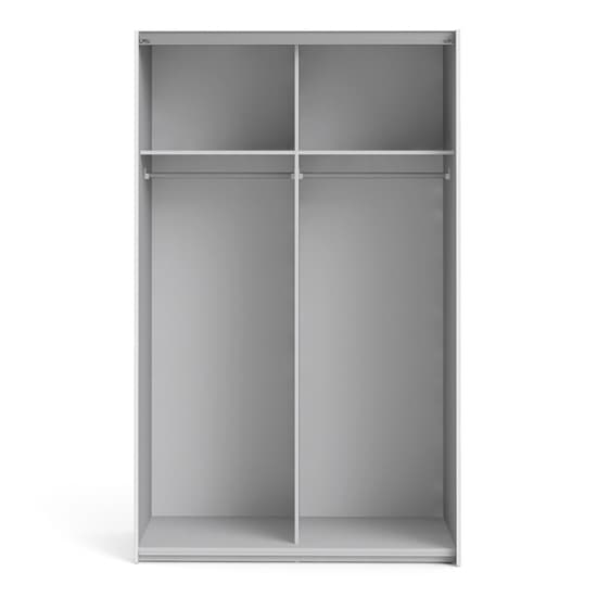 Vrok Sliding Wardrobe With 2 White Doors 2 Shelves In White