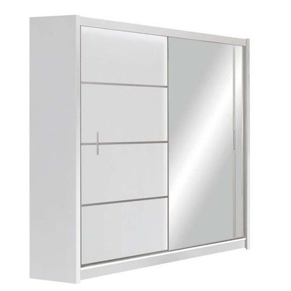 Broadland Sliding 2 Door 180cm Wardrobe with Mirror - White