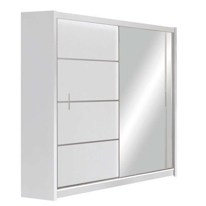 Broadland Sliding 2 Door 180cm Wardrobe with Mirror - Black