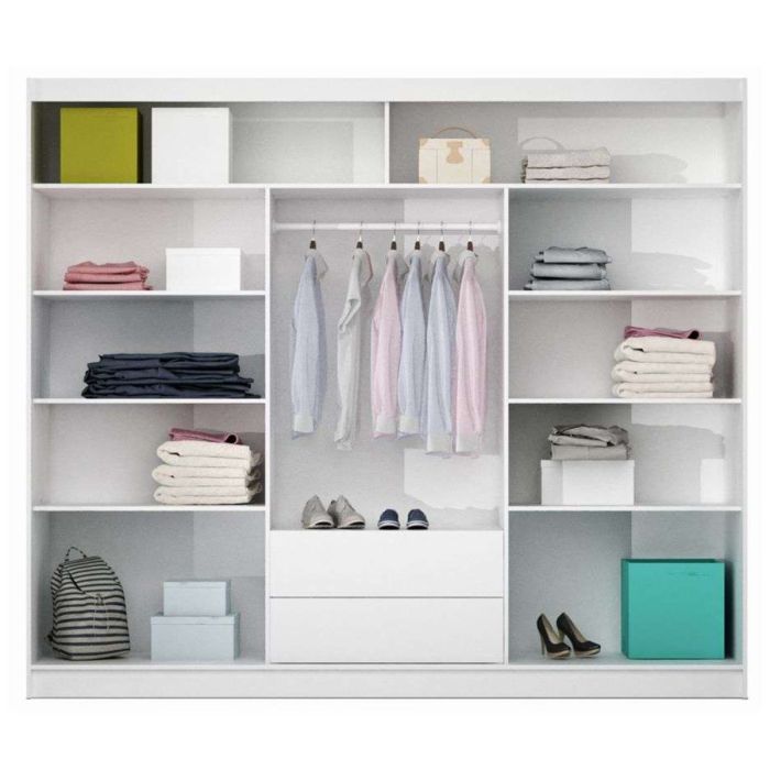 Broadland Sliding 3 Door 250cm Mirror Wardrobe - Black