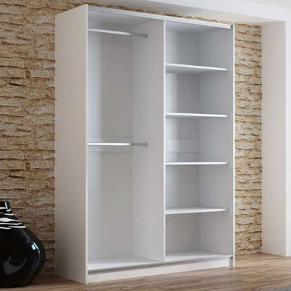 Boris Mirror Sliding 2 Door 150cm Wardrobe - Graphite Grey