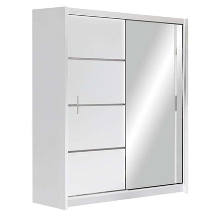 Broadland Sliding 2 Door 150cm Wardrobe with Mirror - Black