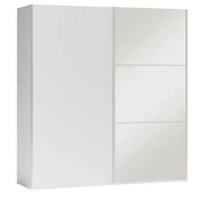 Boris 250cm Sliding 3 Door Mirror Wardrobe - White