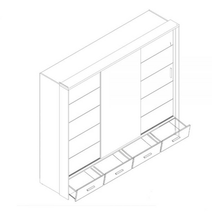 FURCO Mendeley White High Gloss Large 3 Door Sliding Wardrobe - Luxurious Look